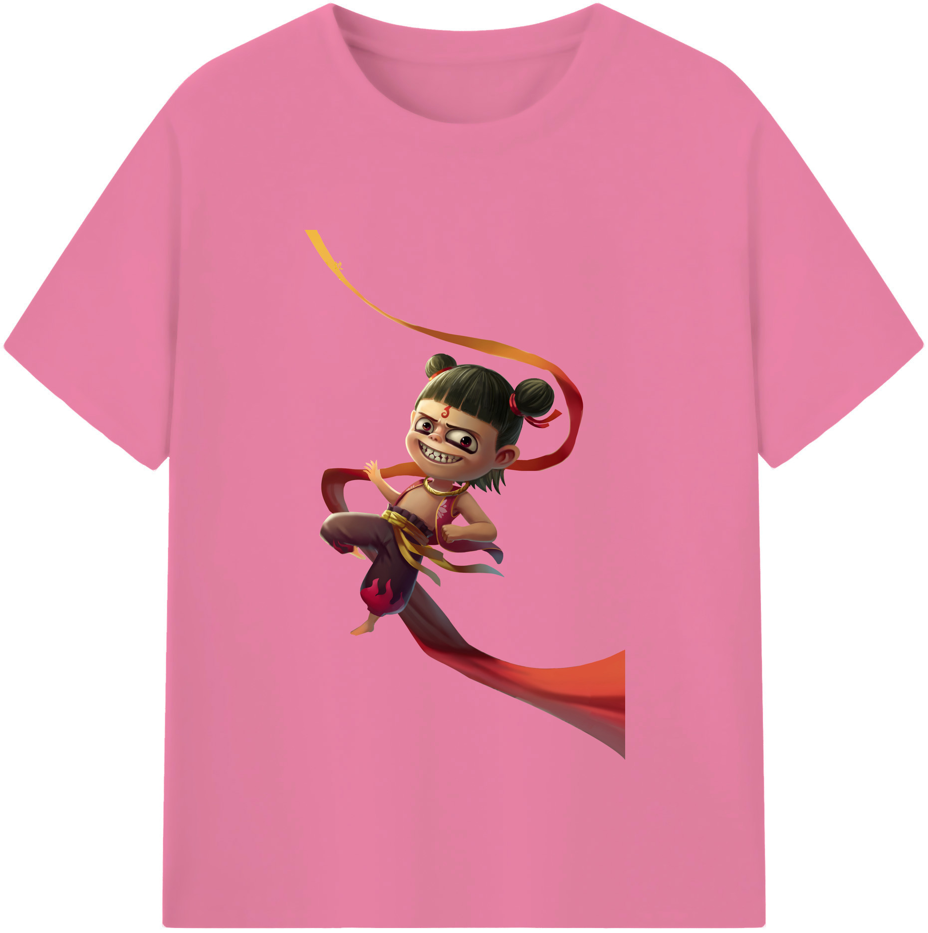 （画像用） Ne Zha 2 ナタ 魔童の大暴れ 綿100％半袖Tシャツ（フロントプリント）